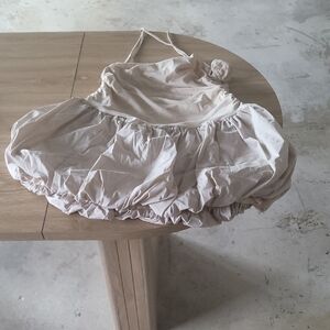 Cream Puff Sleeve Dress